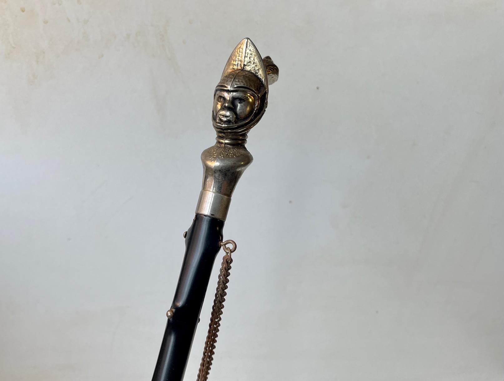 European Vintage Black Knight Long Shoe Horn, Germany 1950s For Sale