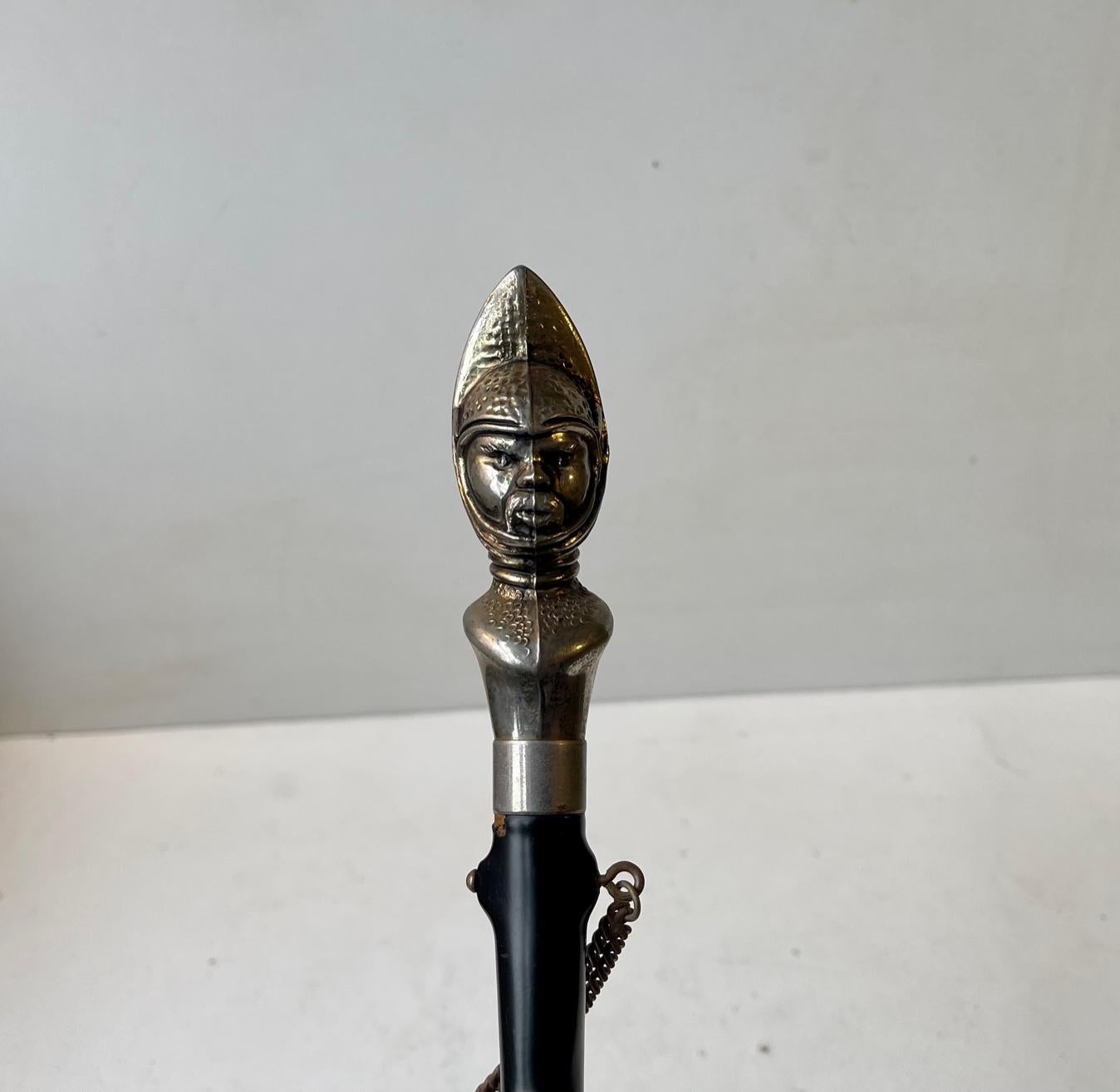 Metal Vintage Black Knight Long Shoe Horn, Germany 1950s For Sale