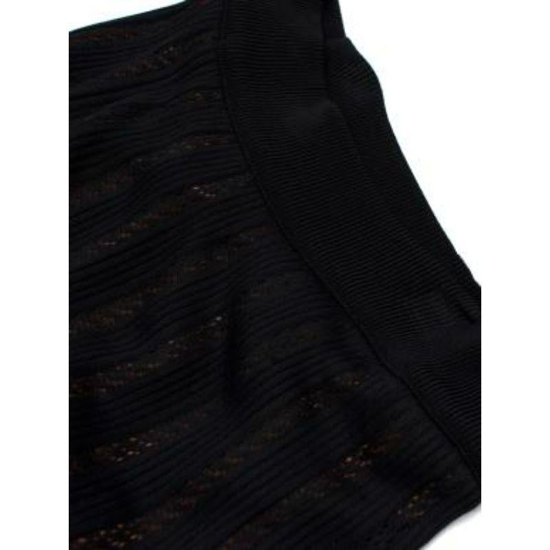 Women's Vintage Black Knit Ruffled Mini Skirt For Sale