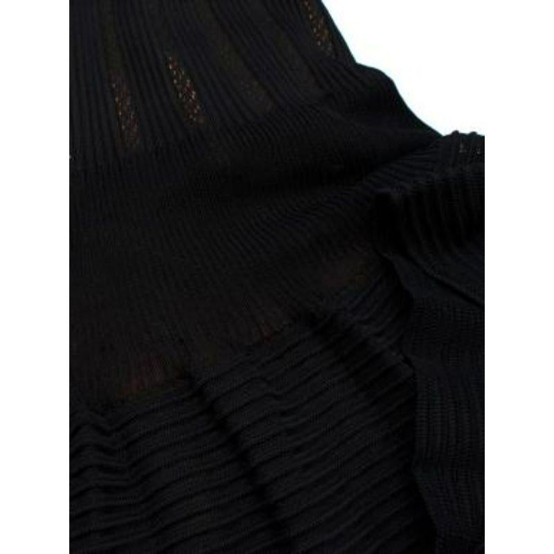 Vintage Black Knit Ruffled Mini Skirt For Sale 1