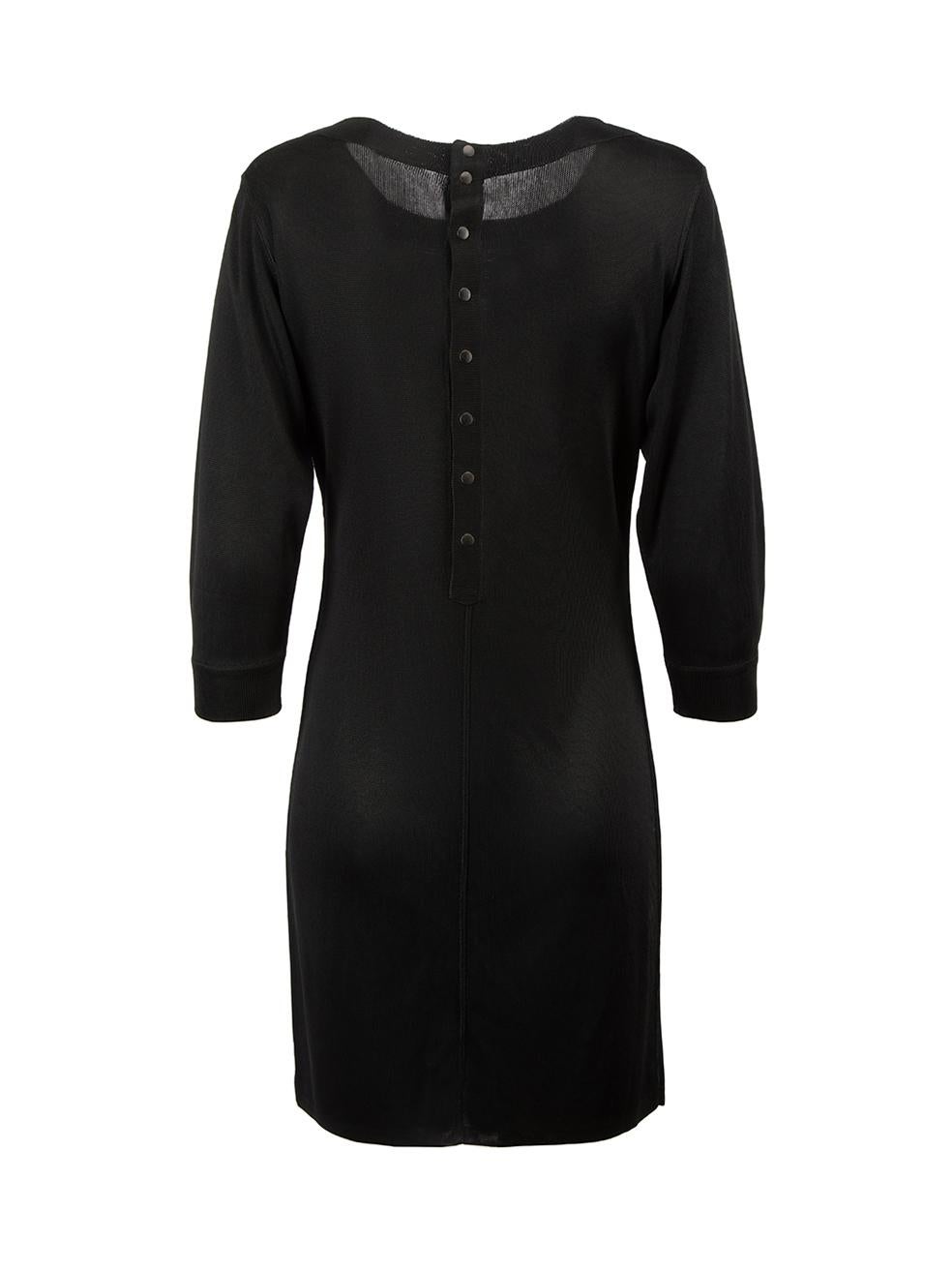 Azzedine Alaïa Vintage Black Knitted Mini Length Dress Size L In Good Condition In London, GB