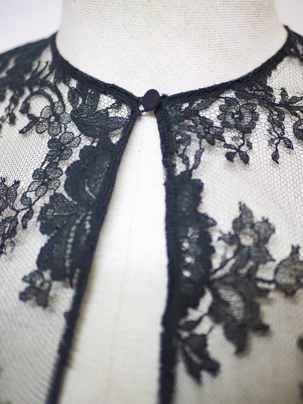 Alexander McQueen Vintage black lace shirt For Sale 7
