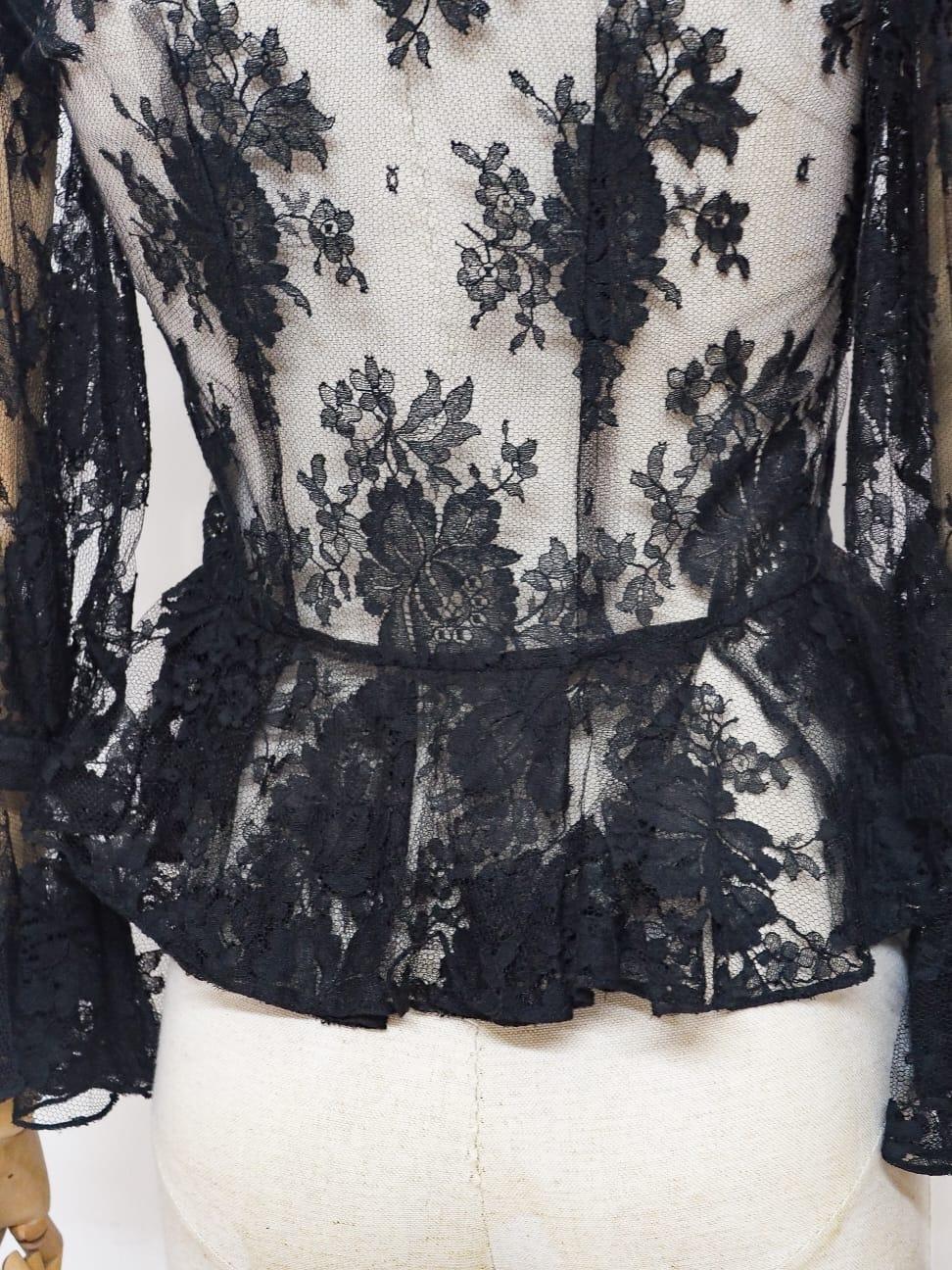 Women's or Men's Alexander McQueen Vintage black lace shirt For Sale