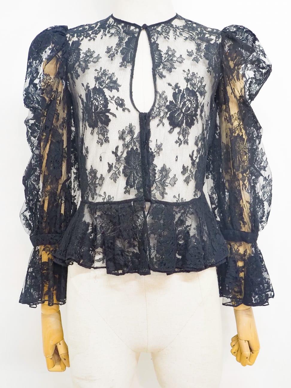 Alexander McQueen Vintage black lace shirt For Sale 4