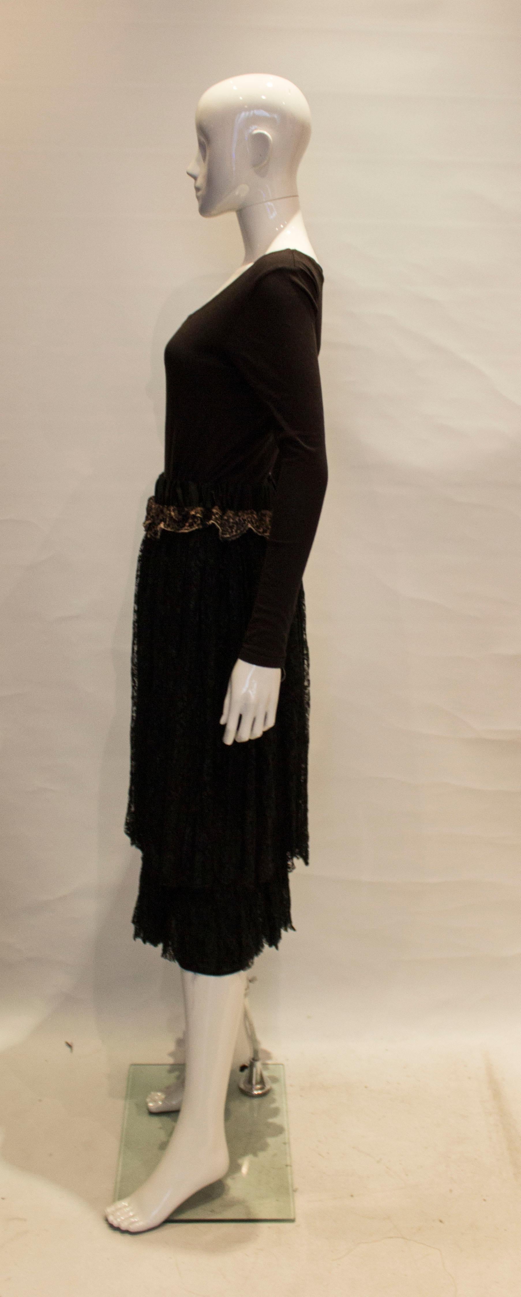 Vintage Black Lace Skirt  In Good Condition For Sale In London, GB