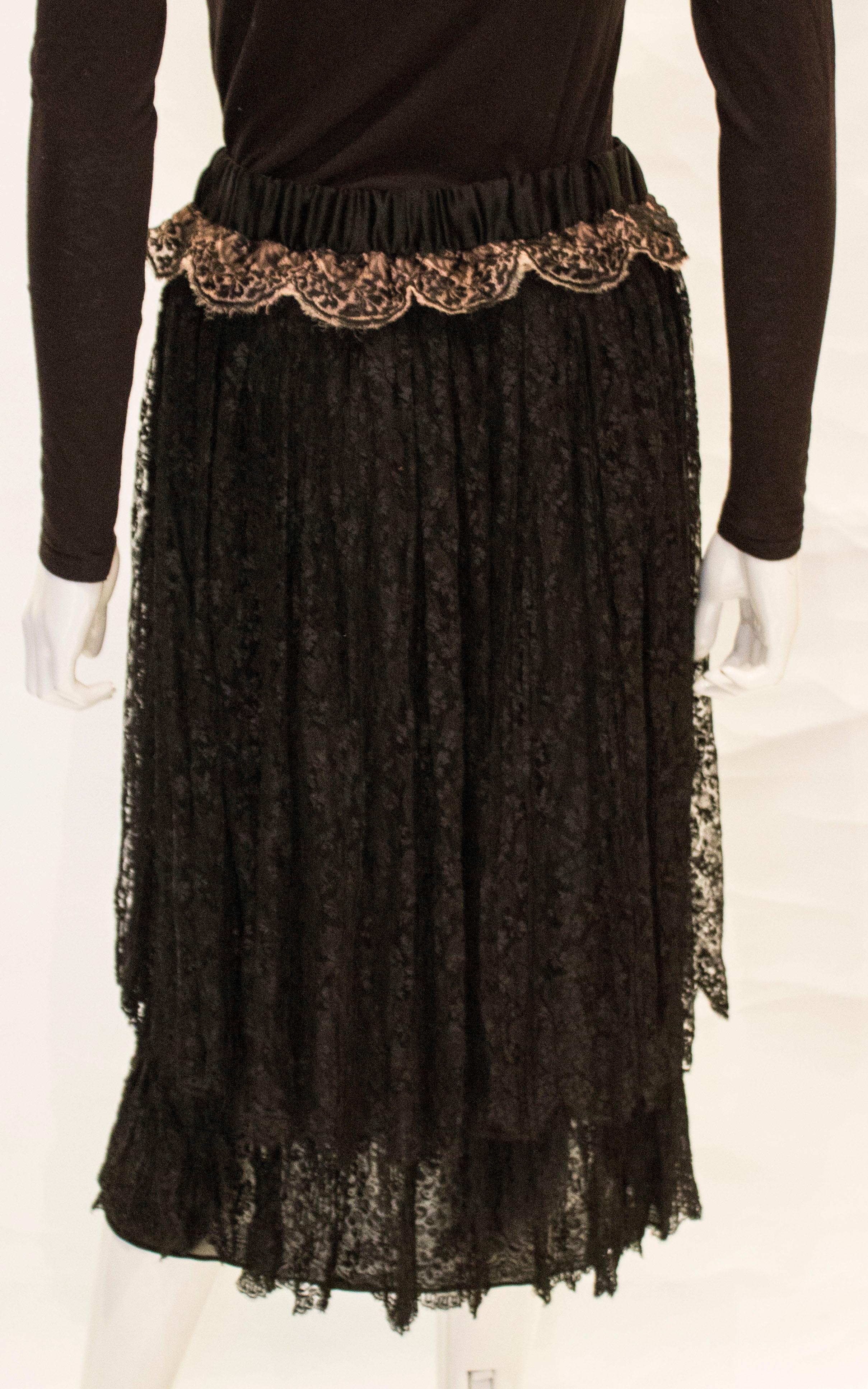 Vintage Black Lace Skirt  For Sale 1