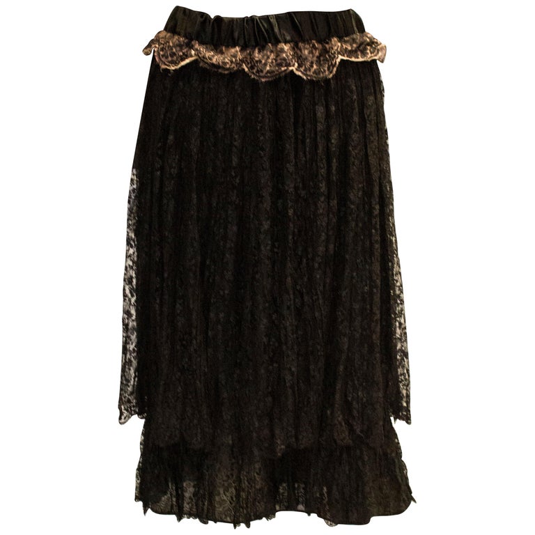 Vintage Black Lace Skirt For Sale at 1stDibs