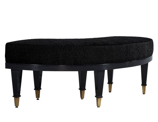 Vintage Black Lacquer Demilune Bench At 1stdibs