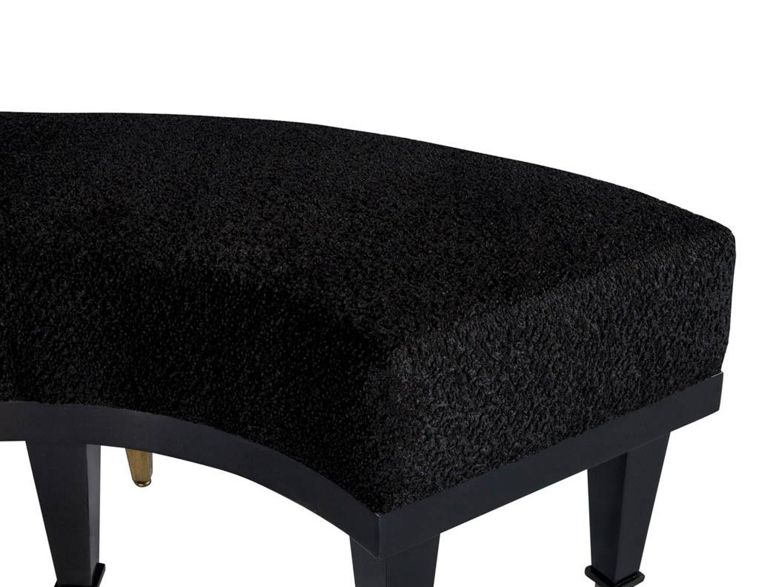 Vintage Black Lacquer Demilune Bench At 1stdibs