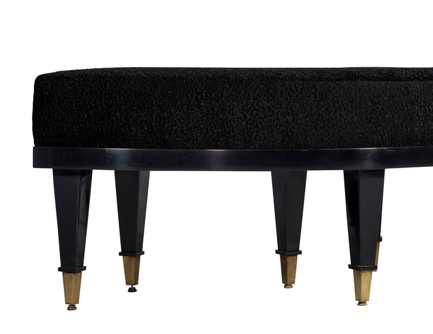 Vintage Black Lacquer Demilune Bench At 1stdibs
