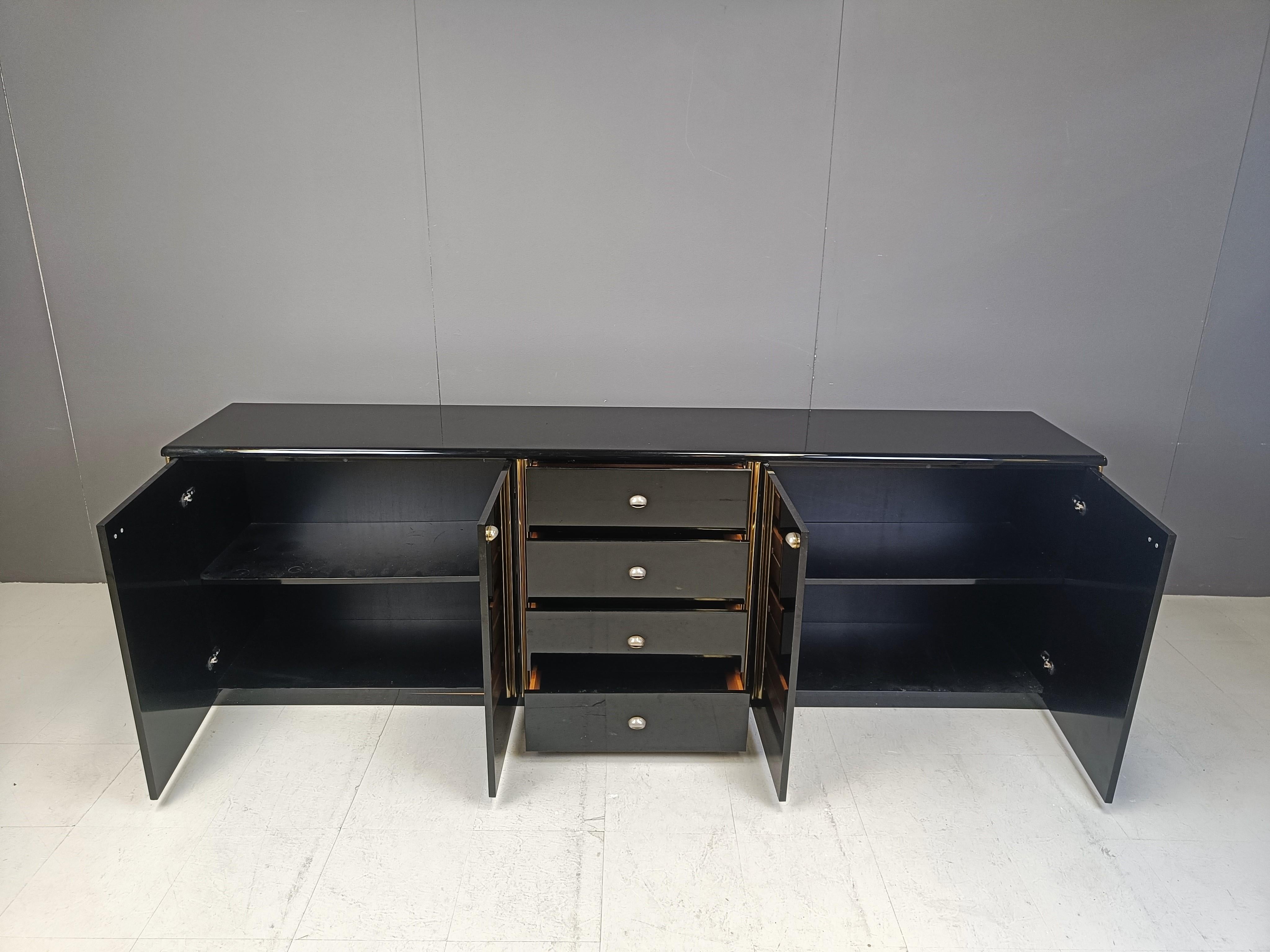 Late 20th Century Vintage black lacquer sideboard, 1980s