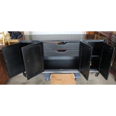 Vintage Black Lacquer Union National Fitted Interior Buffet