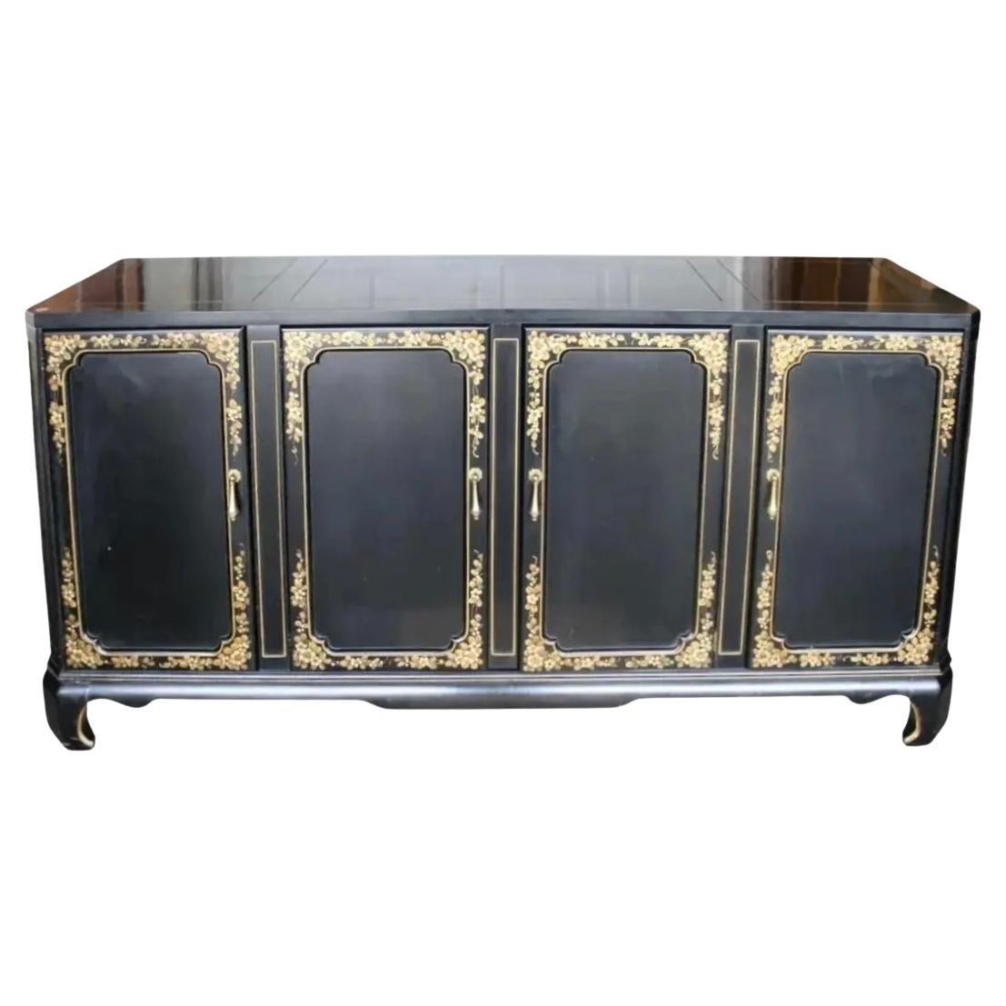 Buffet d'intérieur vintage en laque noire de l'Union National