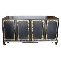 Vintage Black Lacquer Union National Fitted Interior Buffet