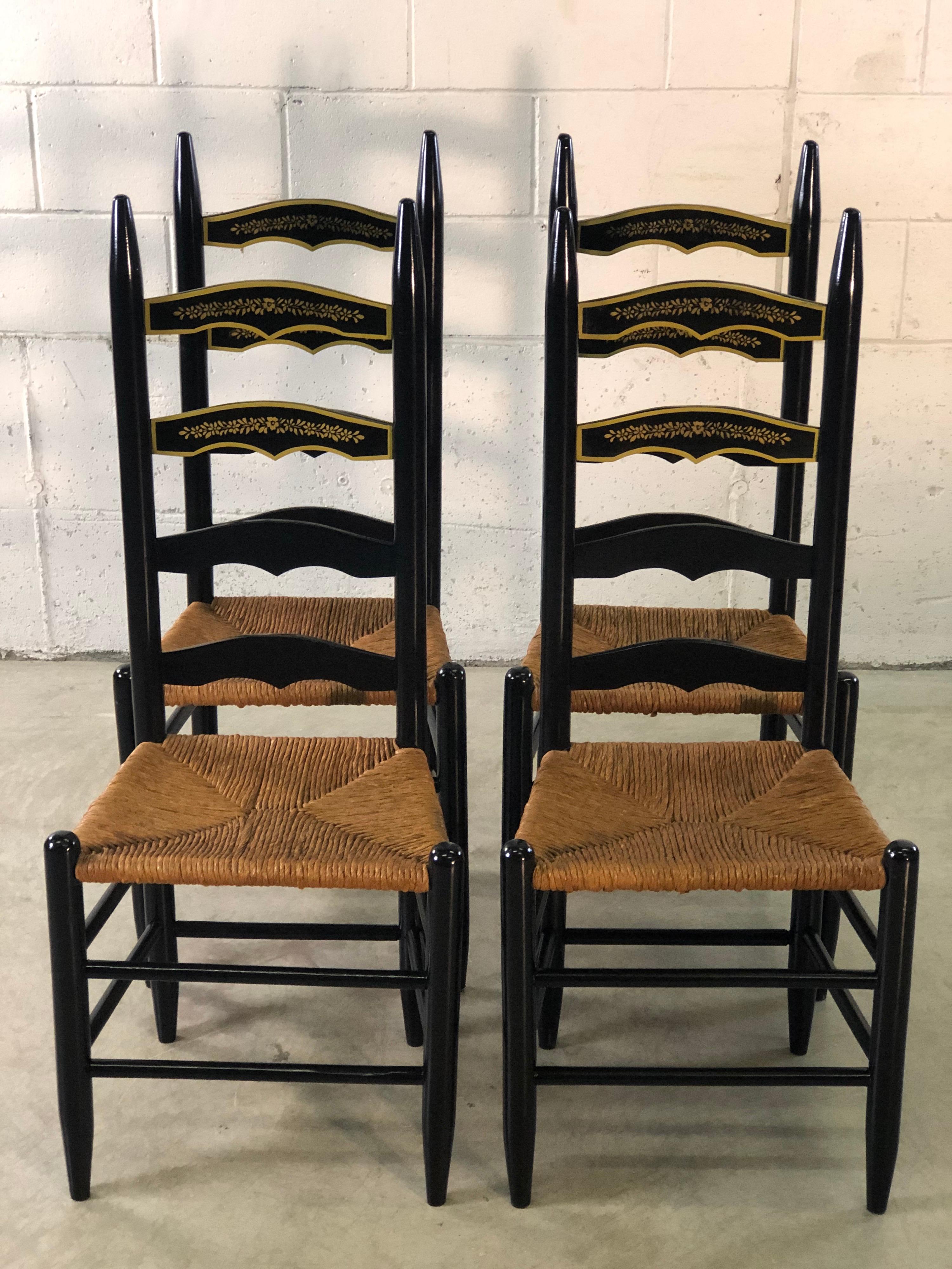 black ladder back chairs