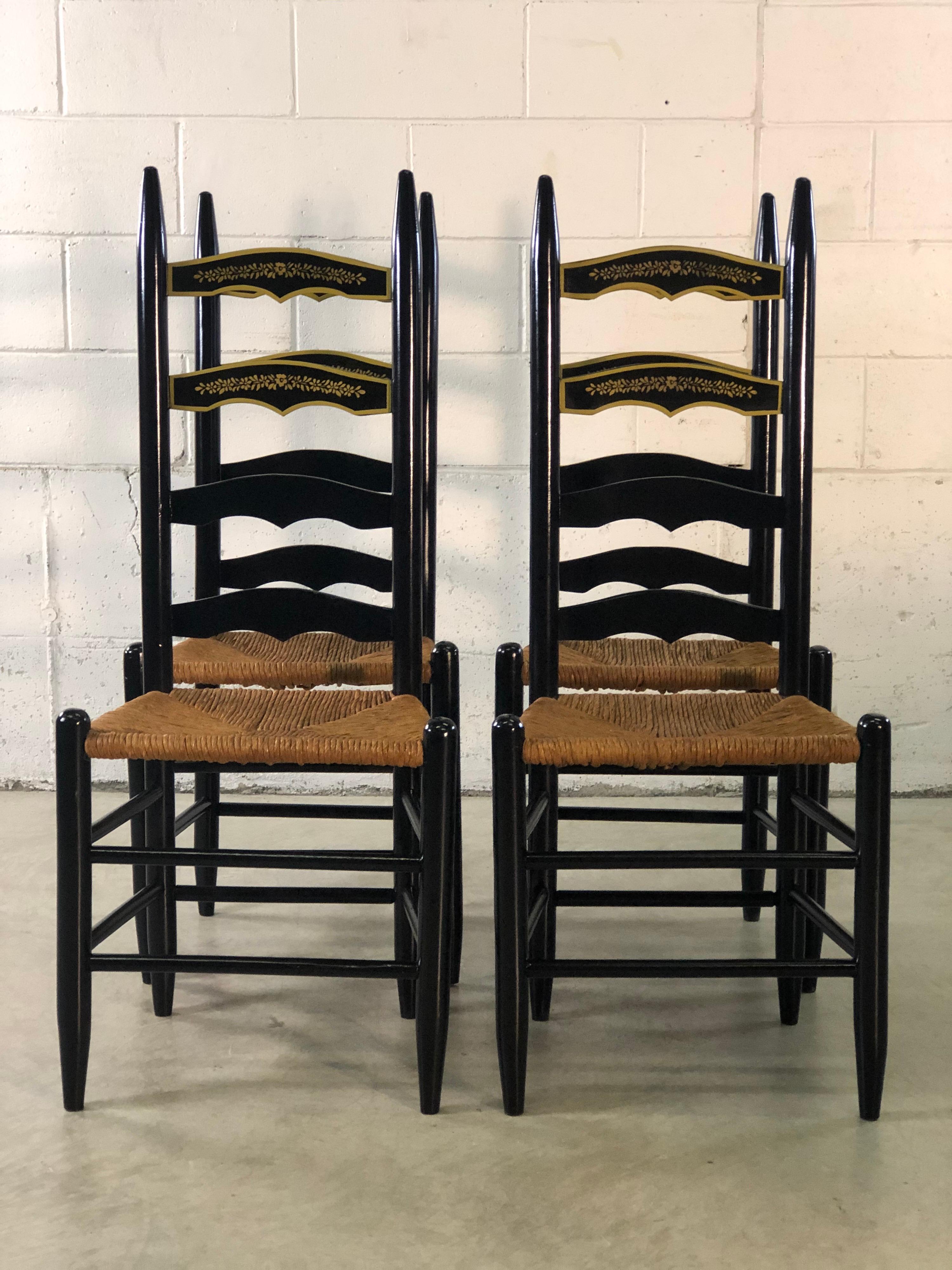 black ladderback chairs