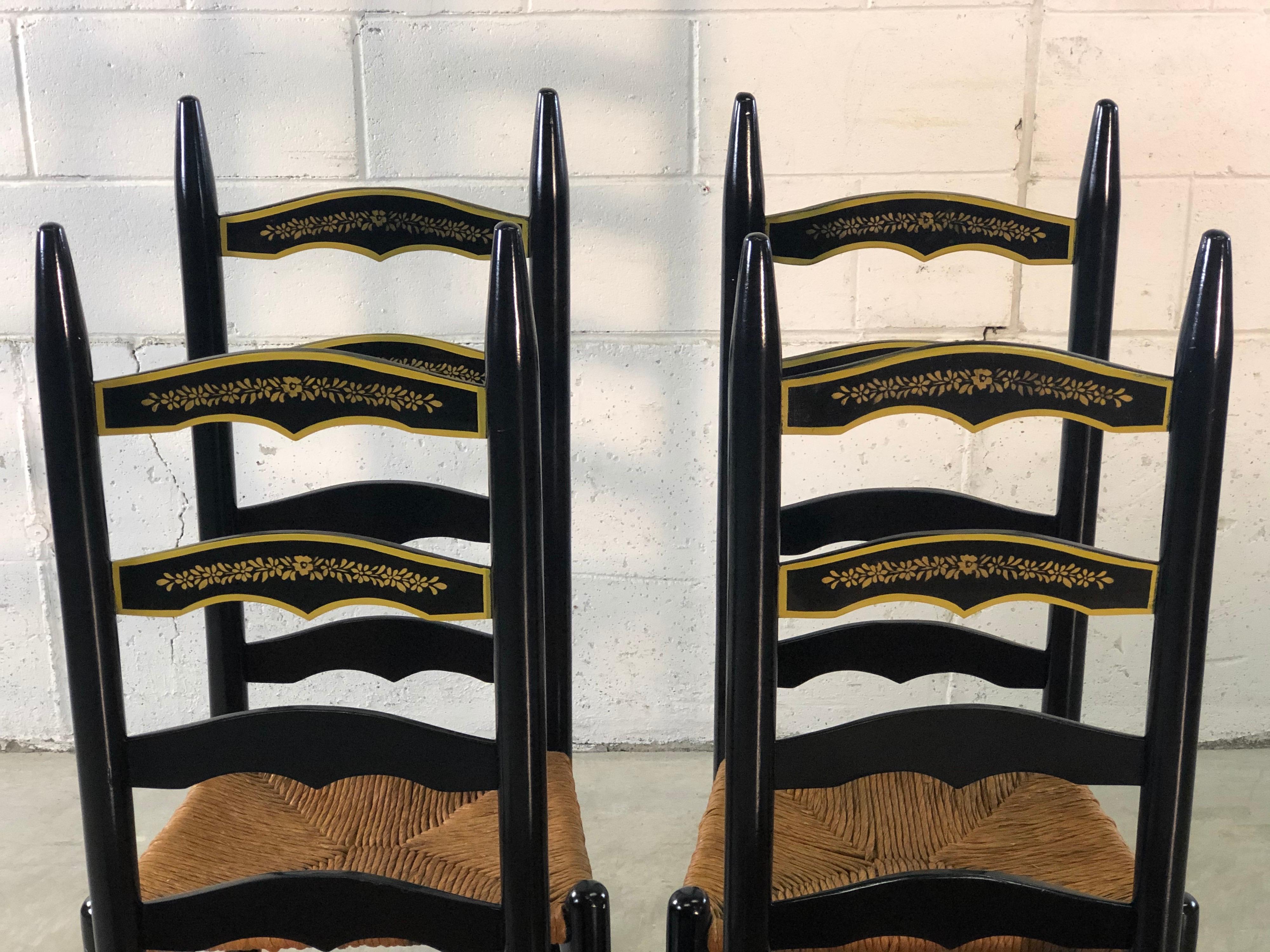 ladder back chairs black
