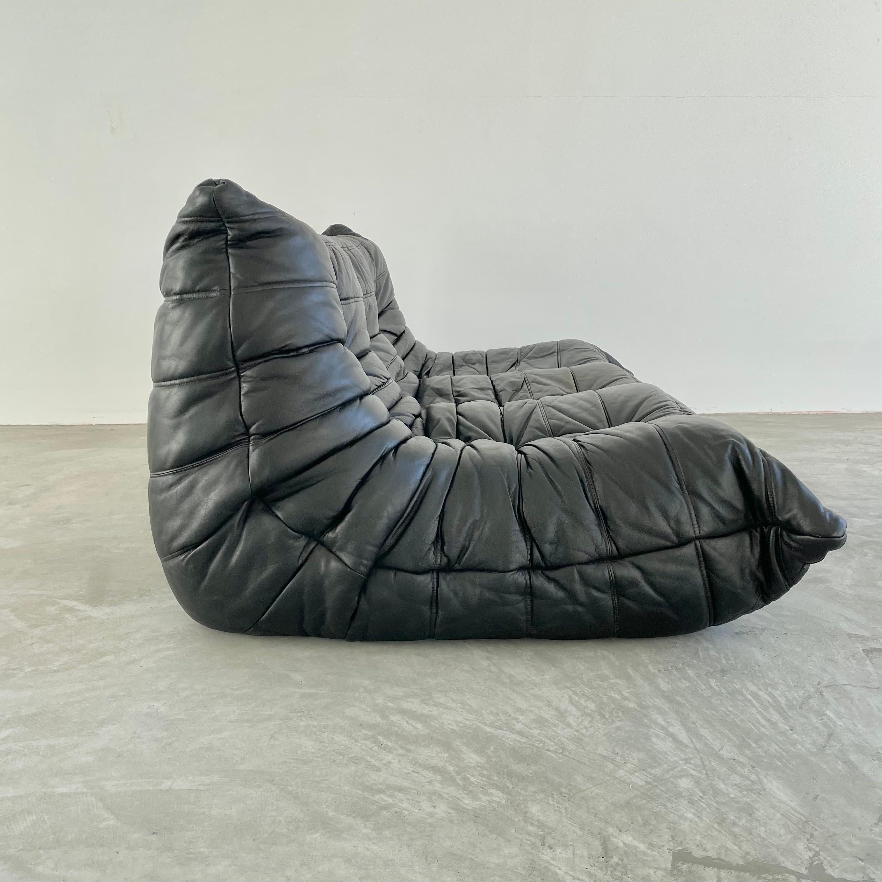 togo black leather
