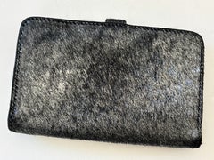 Vintage Black Leather and Pony Hair Linea Pelle Wallet