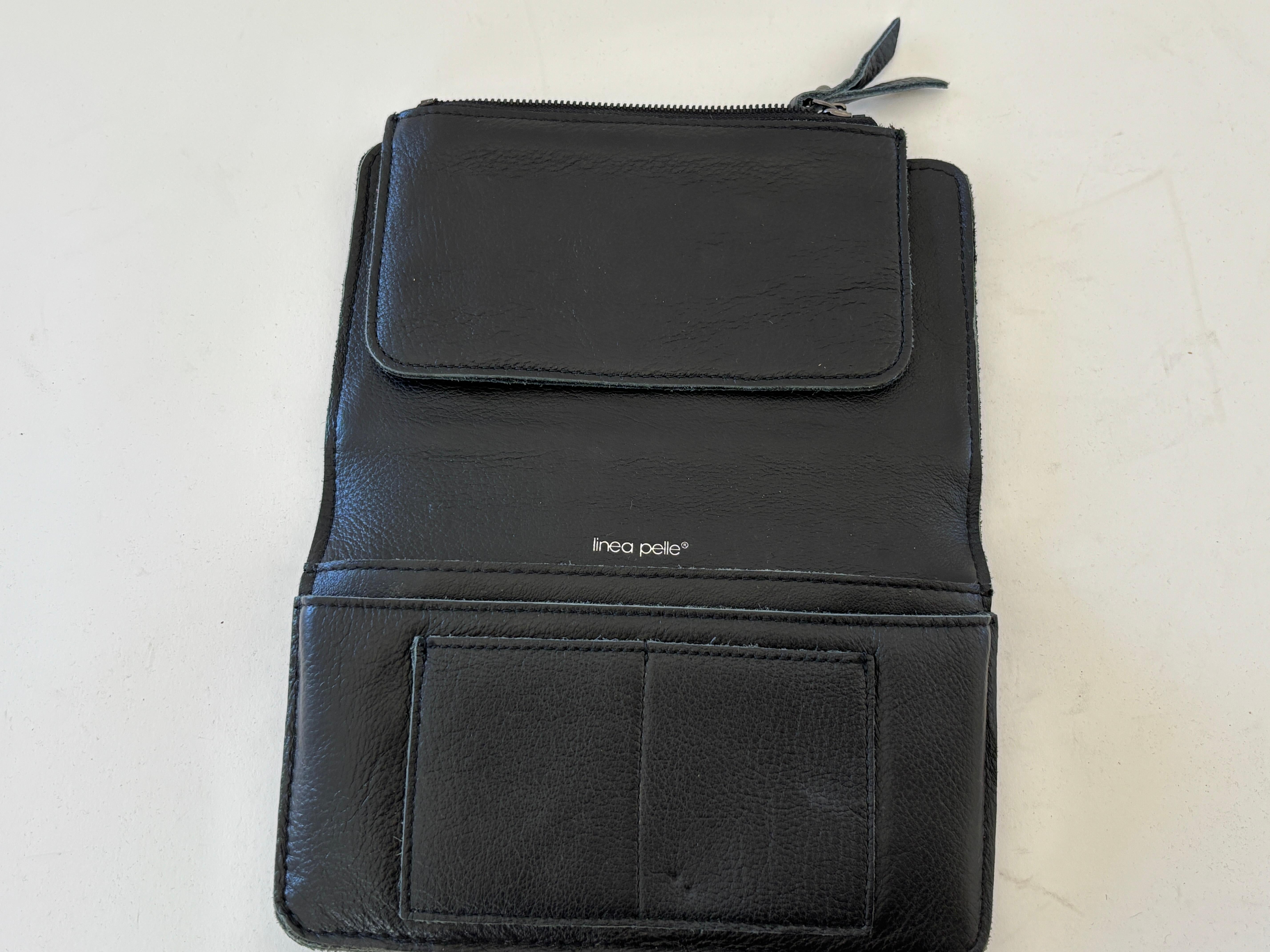 Cartera vintage Linea Pelle de piel negra y pelo de poni Negro en venta