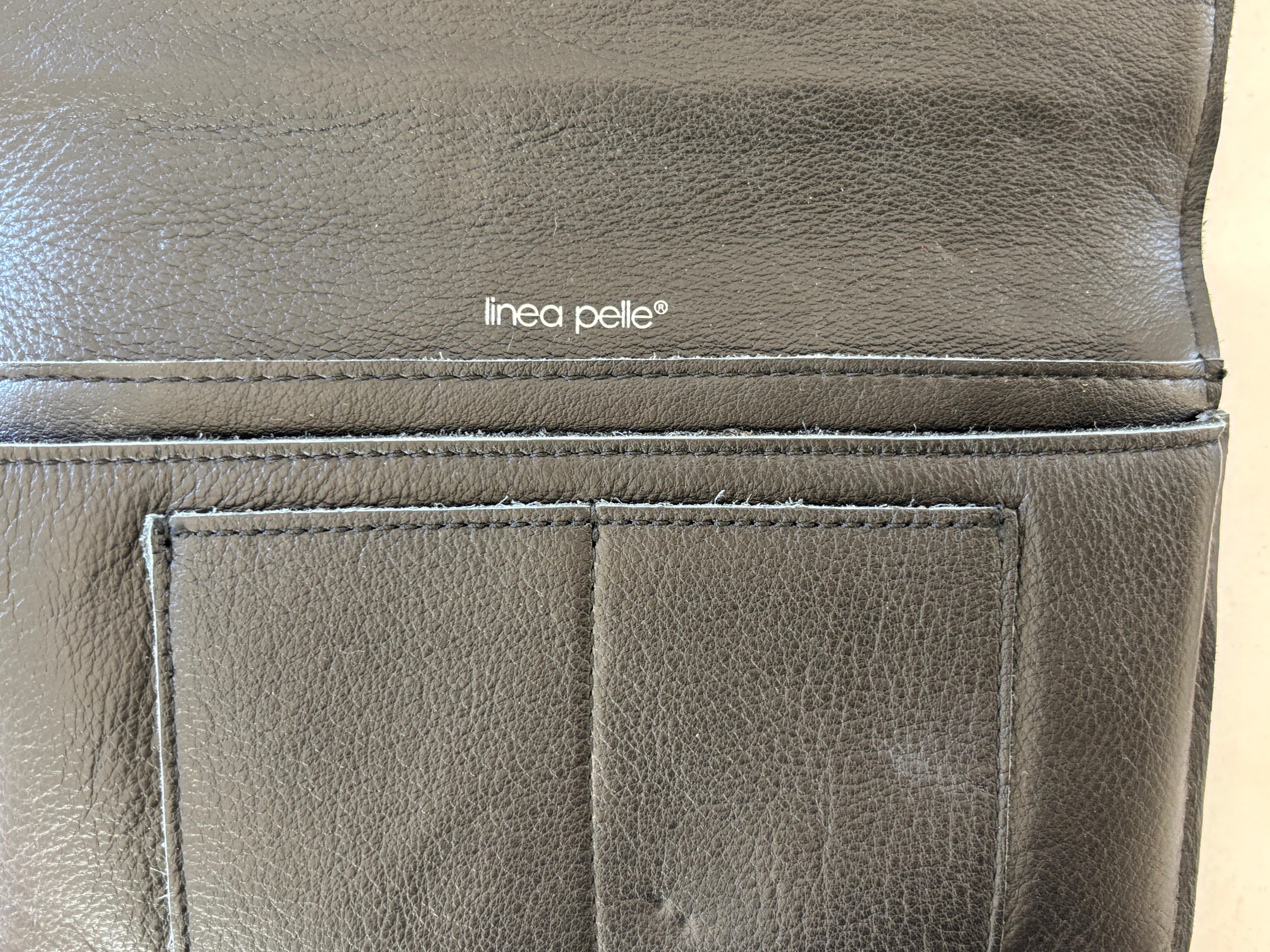 Femenino o masculino Cartera vintage Linea Pelle de piel negra y pelo de poni en venta