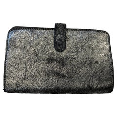 Cartera vintage Linea Pelle de piel negra y pelo de poni