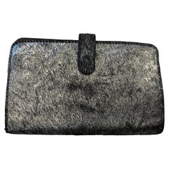 Vintage Black Leather and Pony Hair Linea Pelle Wallet