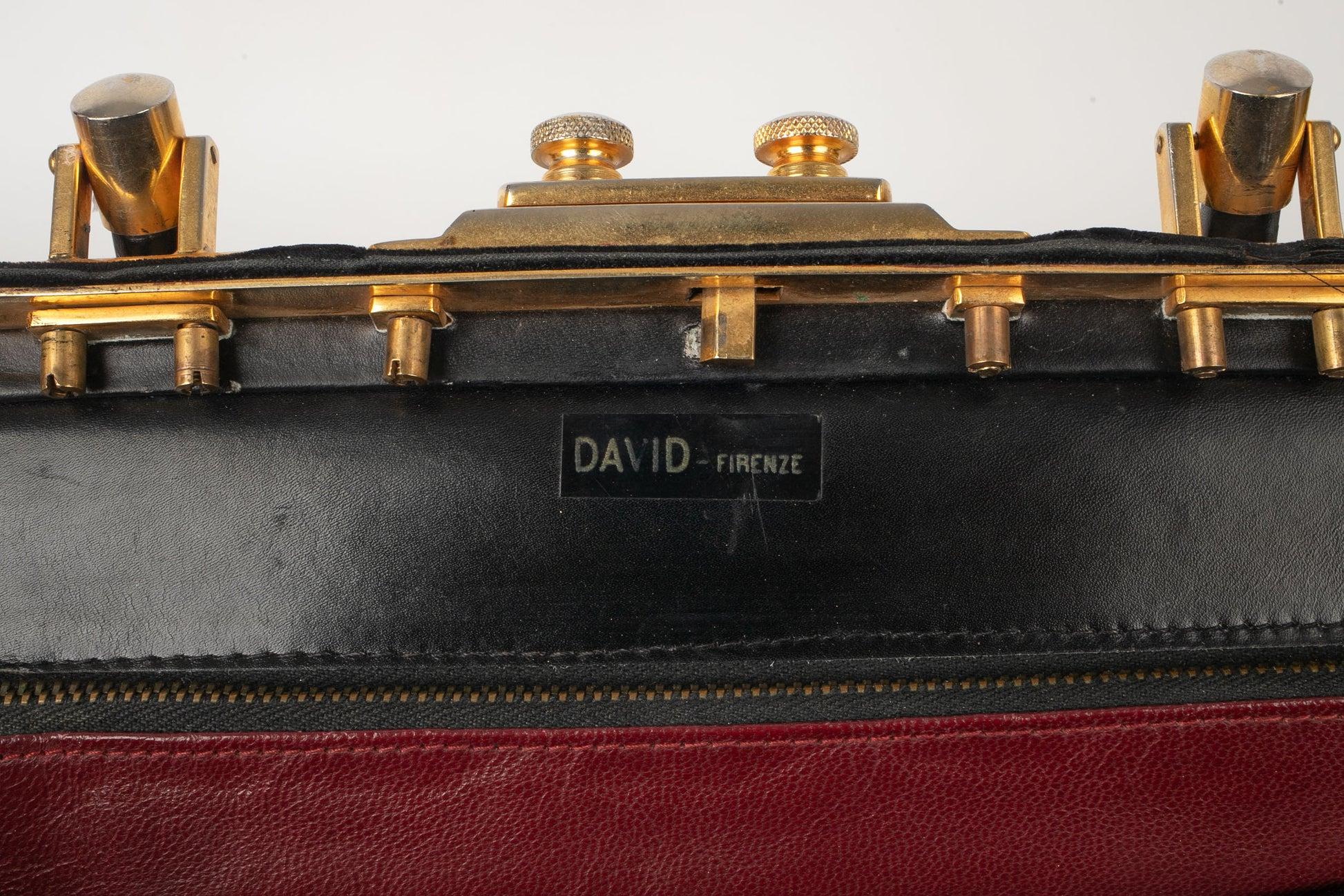 Sac à main vintage en cuir et velours noir en vente 3