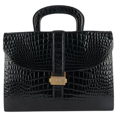 Sac / mallette vintage en cuir noir