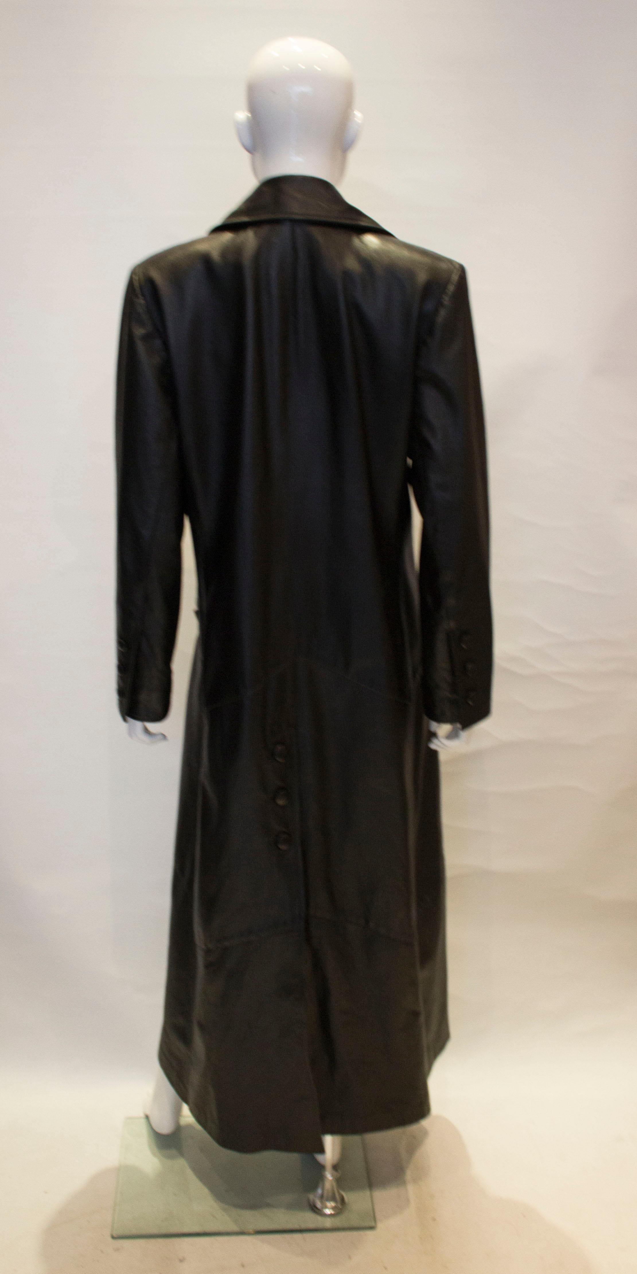 Vintage Black Leather Coat 3