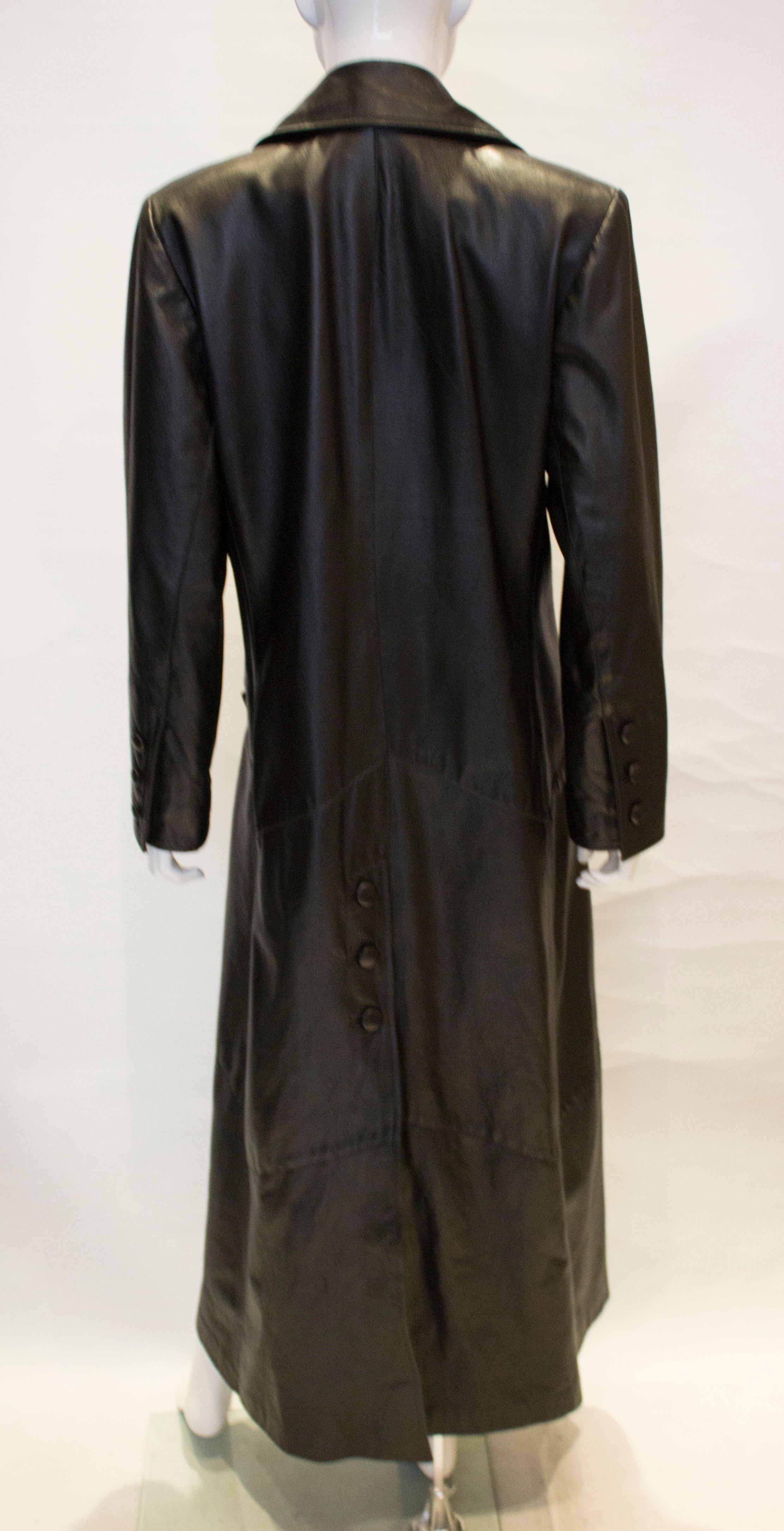 Vintage Black Leather Coat 4