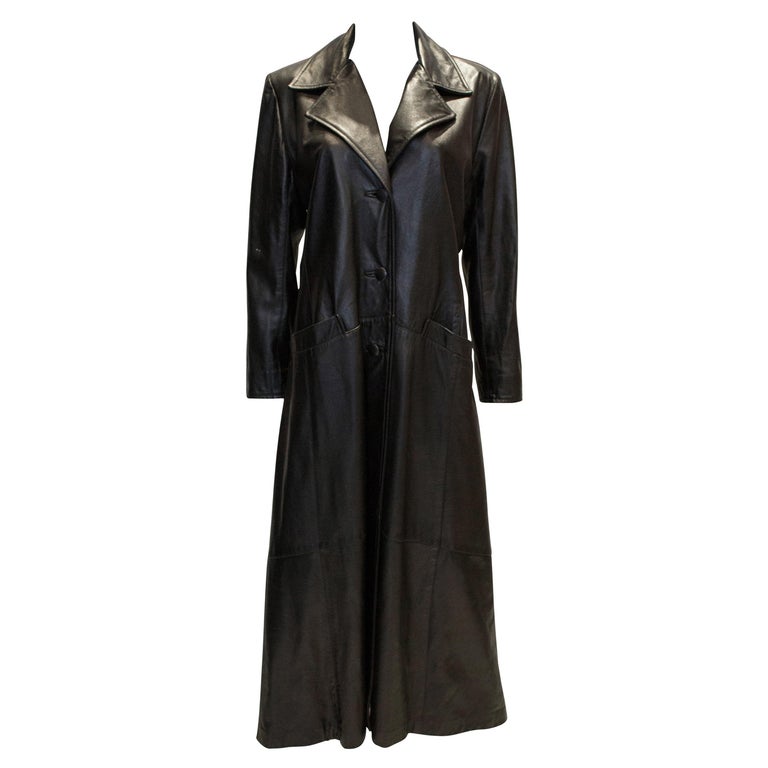 Vintage Black Leather Coat | Black leather coat, Coat, Leather coat