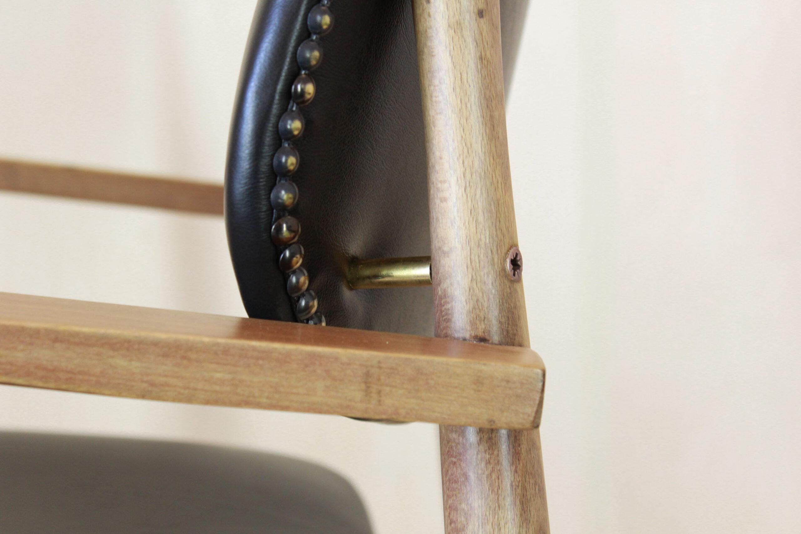 Vintage Black Leather Desk Office Chairs, Anonima Castelli For Sale 4