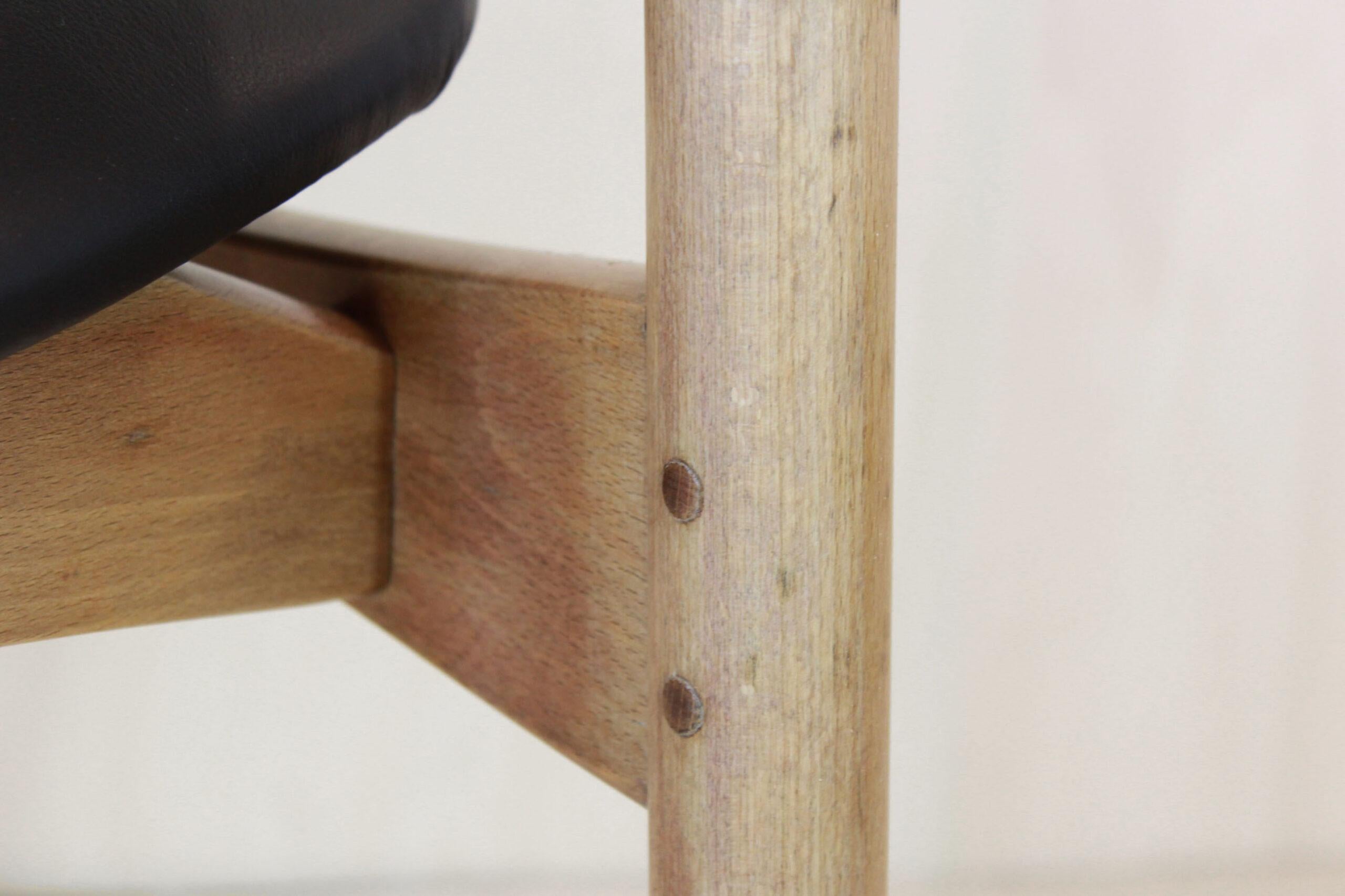 Vintage Black Leather Desk Office Chairs, Anonima Castelli For Sale 5