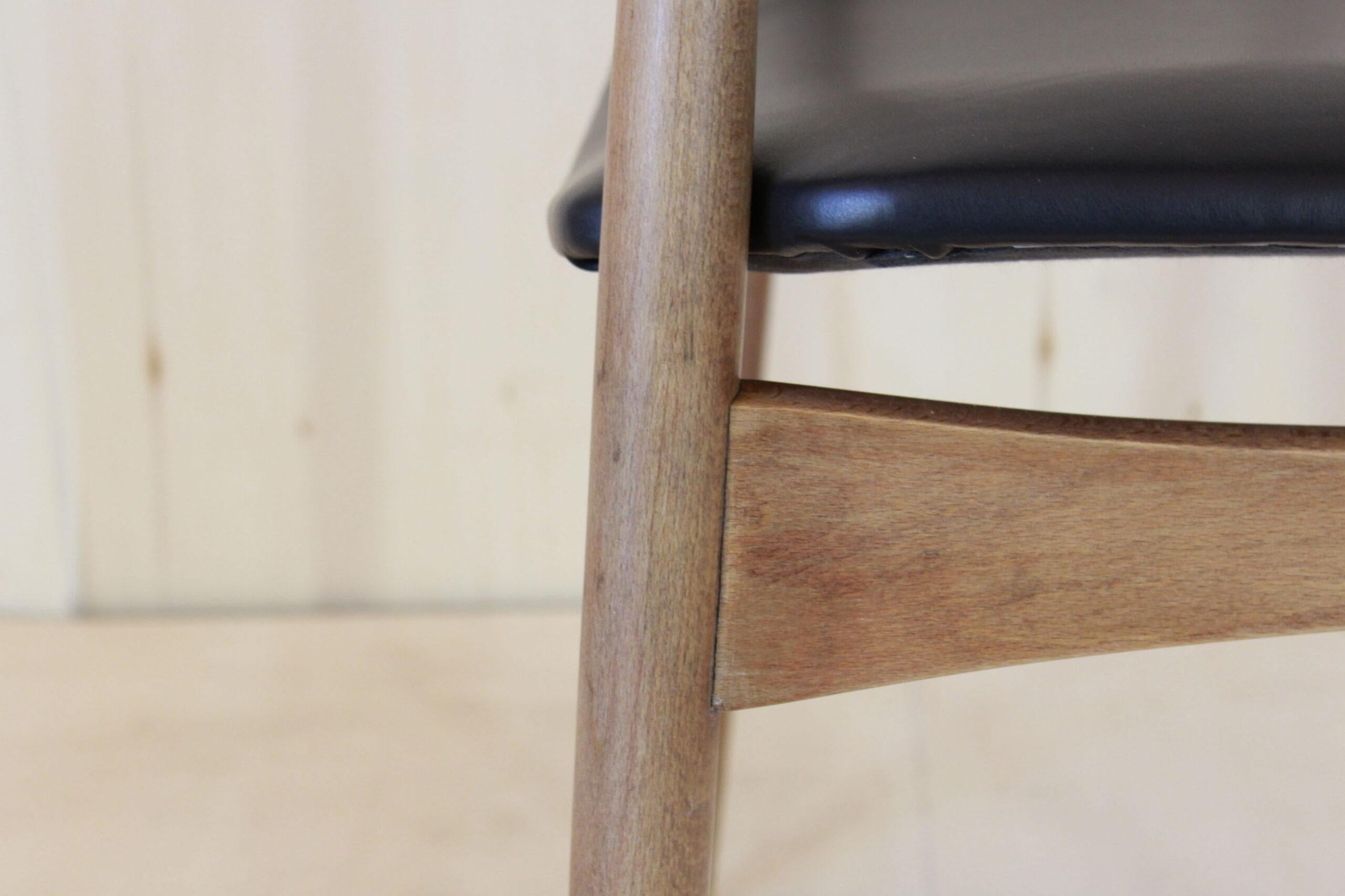 Vintage Black Leather Desk Office Chairs, Anonima Castelli For Sale 6