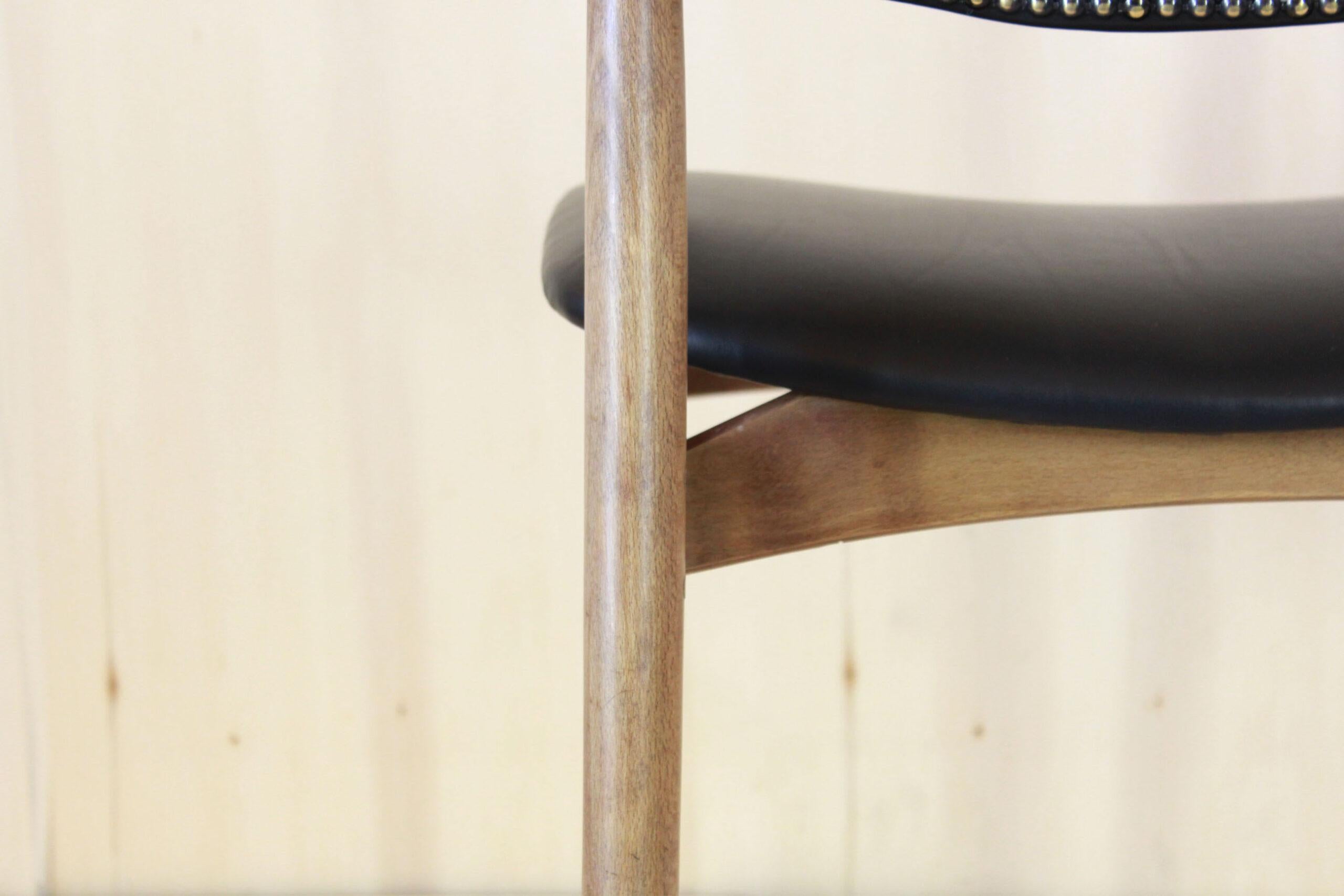 Vintage Black Leather Desk Office Chairs, Anonima Castelli For Sale 8