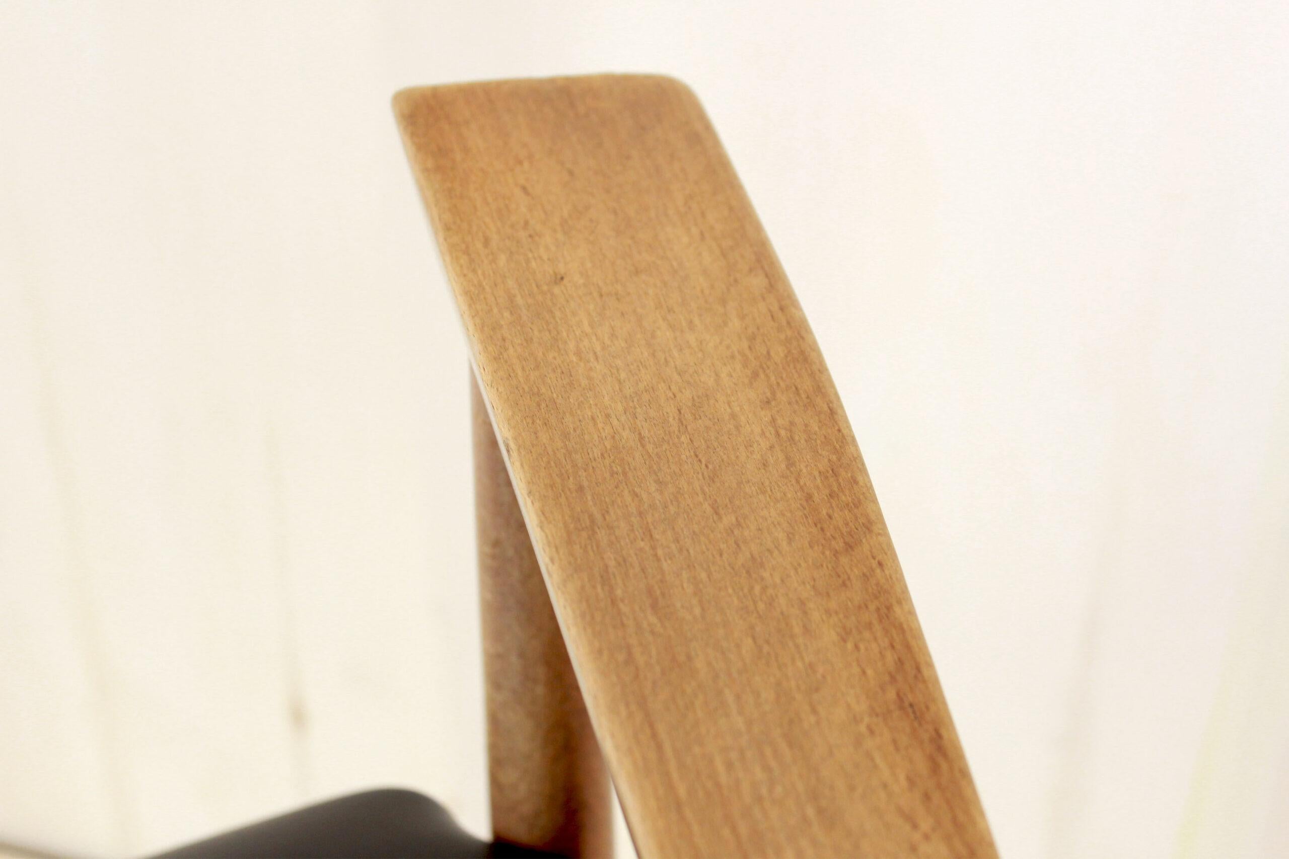 Vintage Black Leather Desk Office Chairs, Anonima Castelli For Sale 9