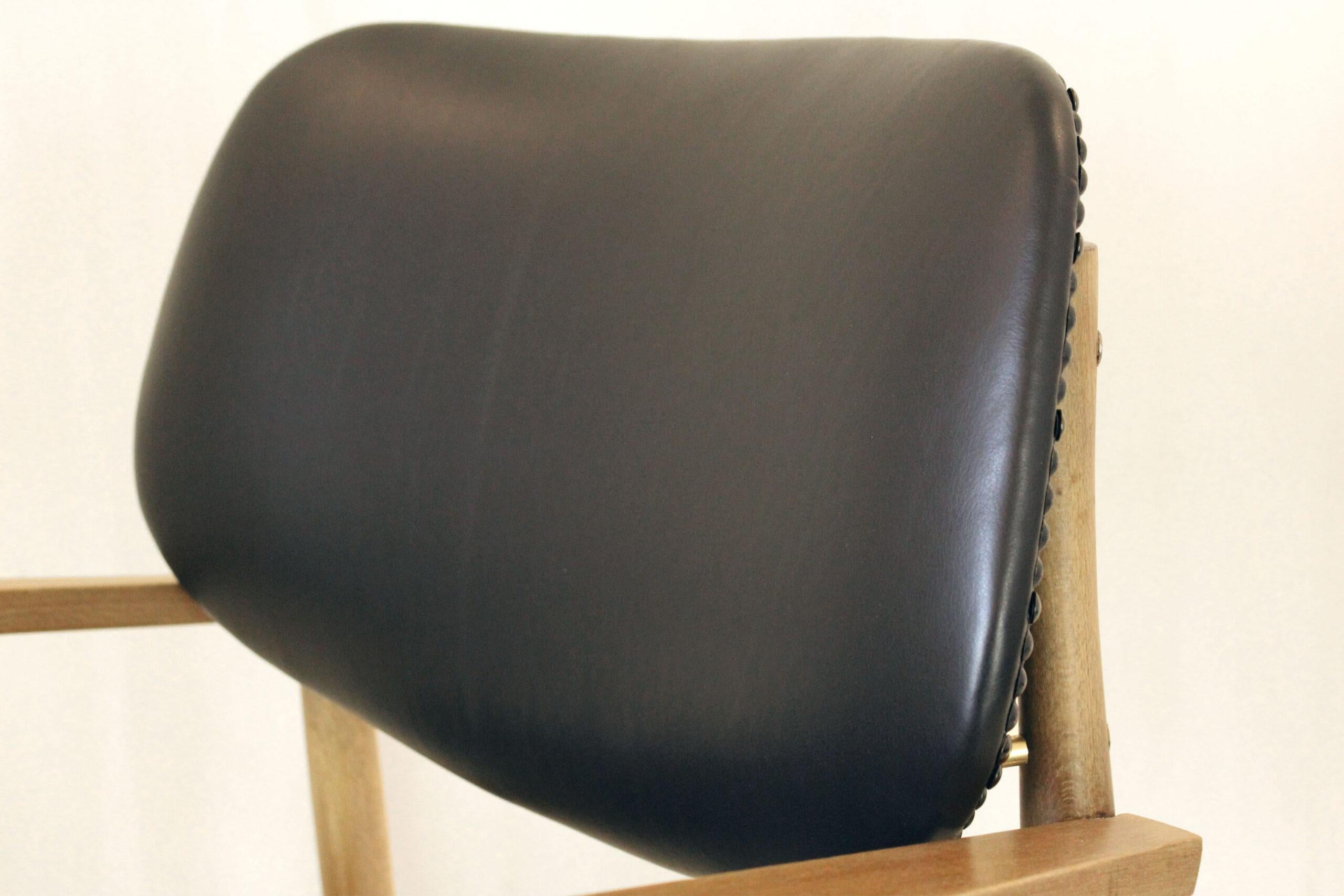 Vintage Black Leather Desk Office Chairs, Anonima Castelli For Sale 2