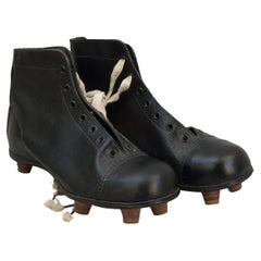 Used Black Leather Football Boots