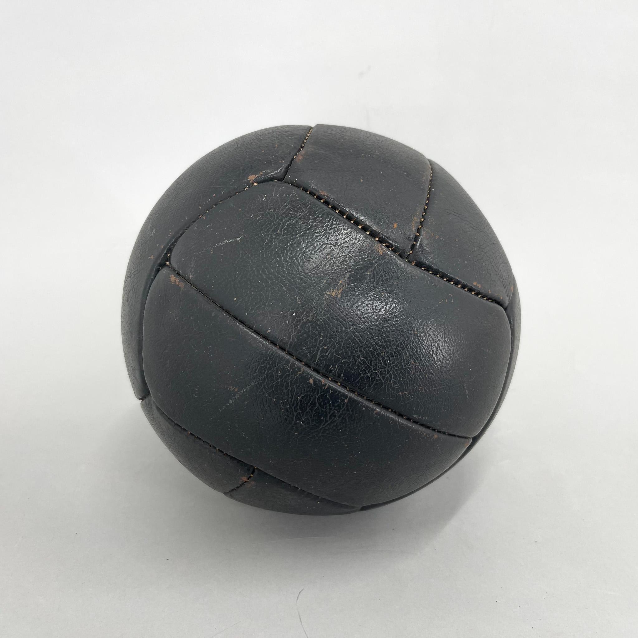 20th Century Vintage Black Leather Medicine Ball, 1930s  For Sale