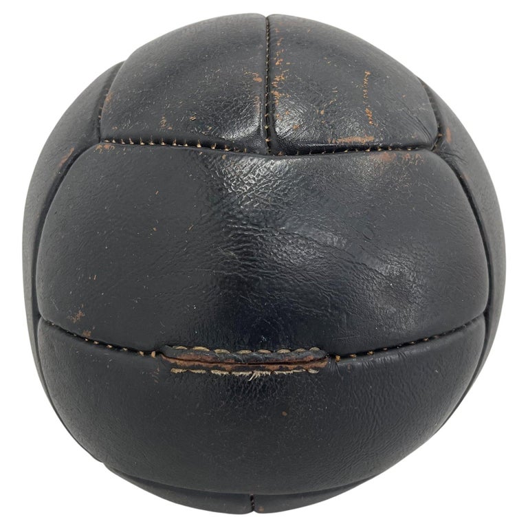 Vintage Black Leather Medicine Ball, 1930s For Sale at 1stDibs