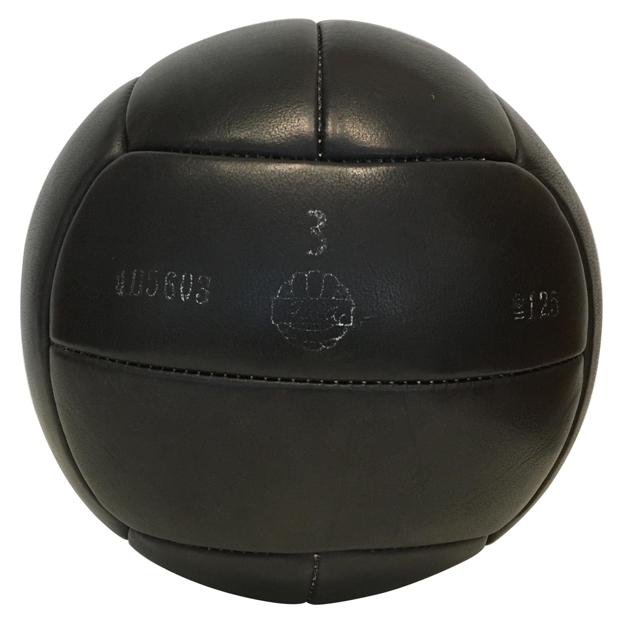 Vintage Black Leather Medicine Ball, 3kg, 1930s