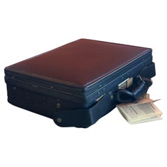 Mallette / Attaché-case Vintage en cuir noir modèle A9 par Hartmann - New Old Stock