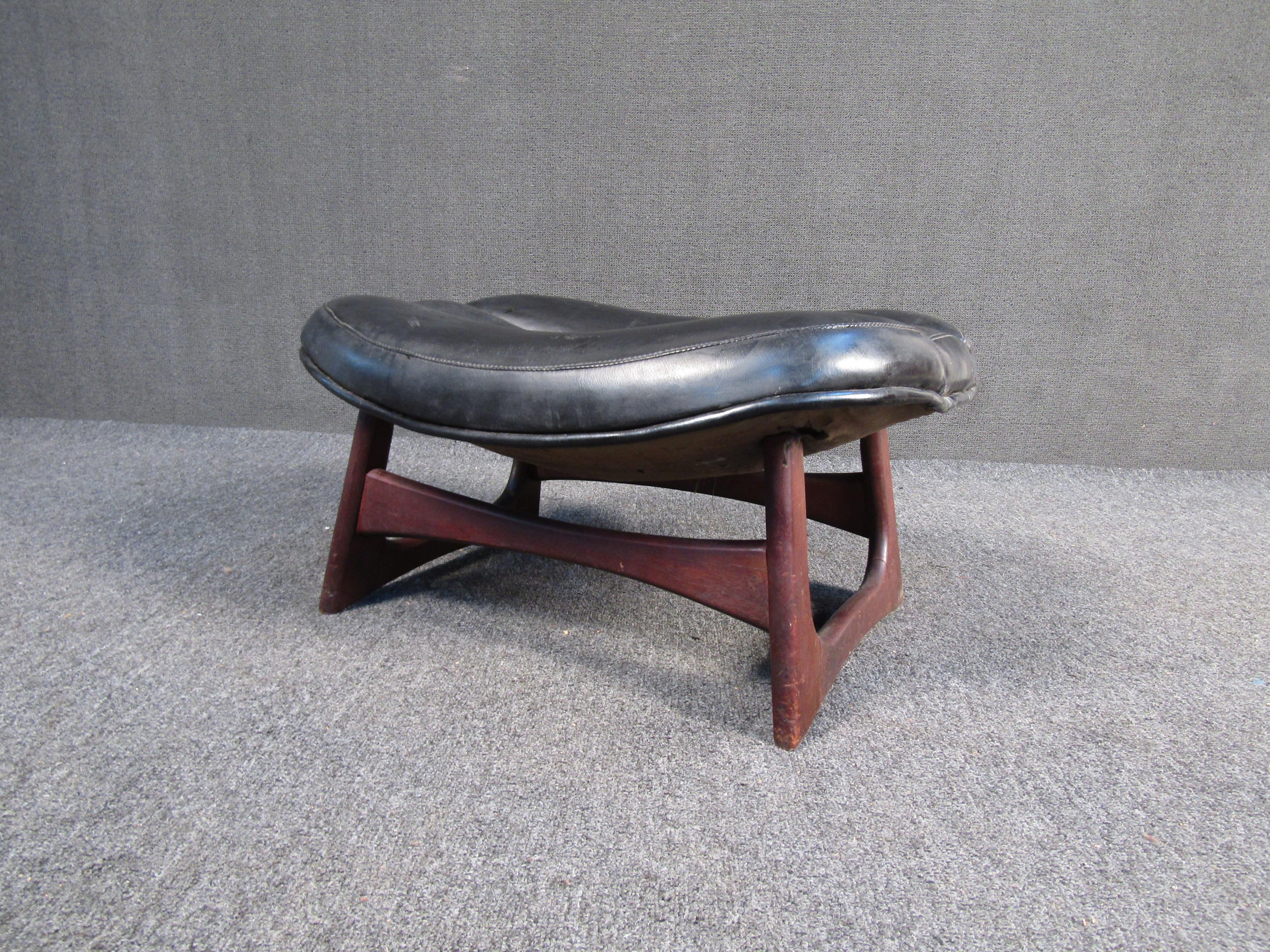 vintage leather footstool