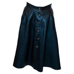 Vintage Black Leather Skirt by Larry Long
