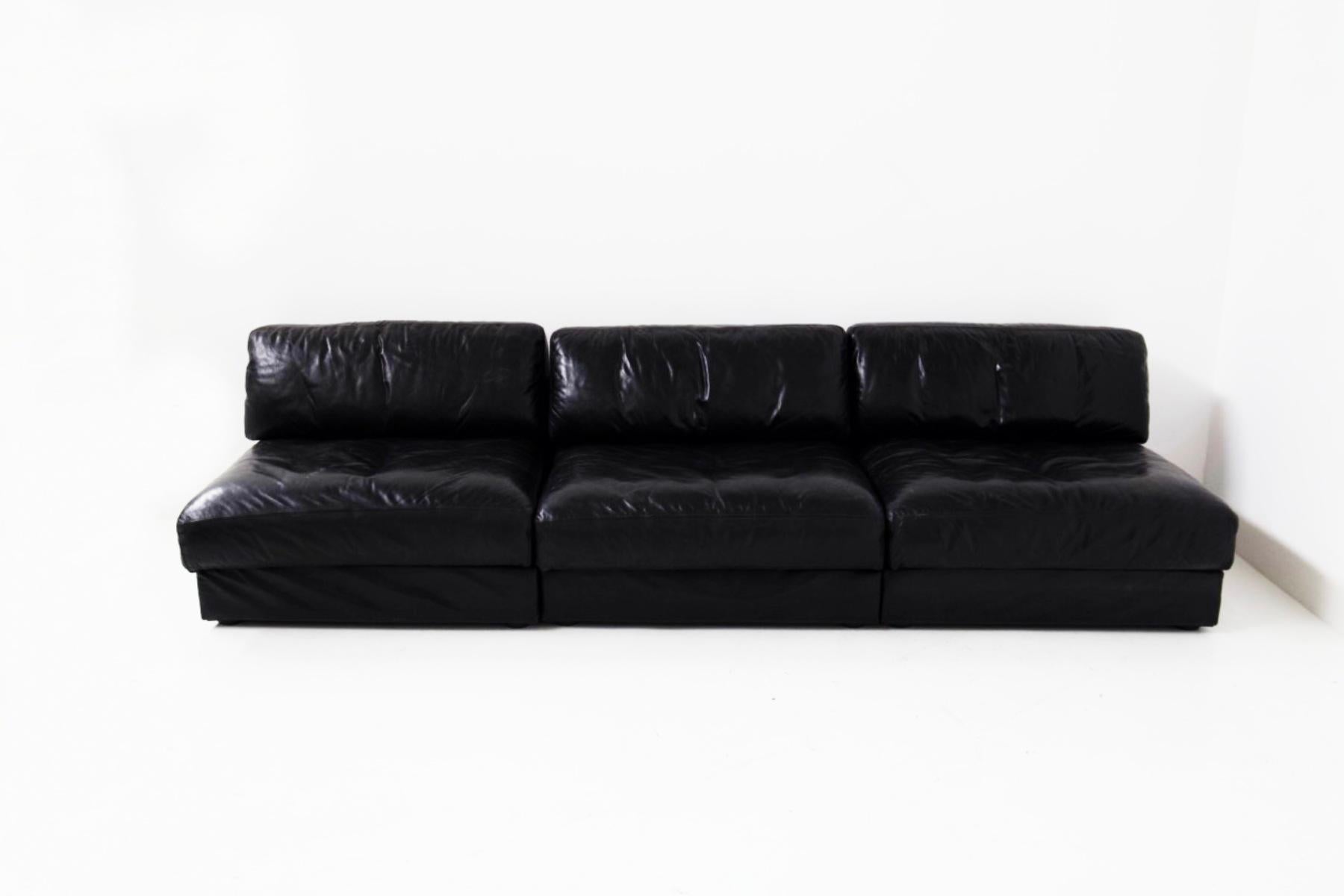 Vintage Black Leather Sofa Ds76 Sofart 4
