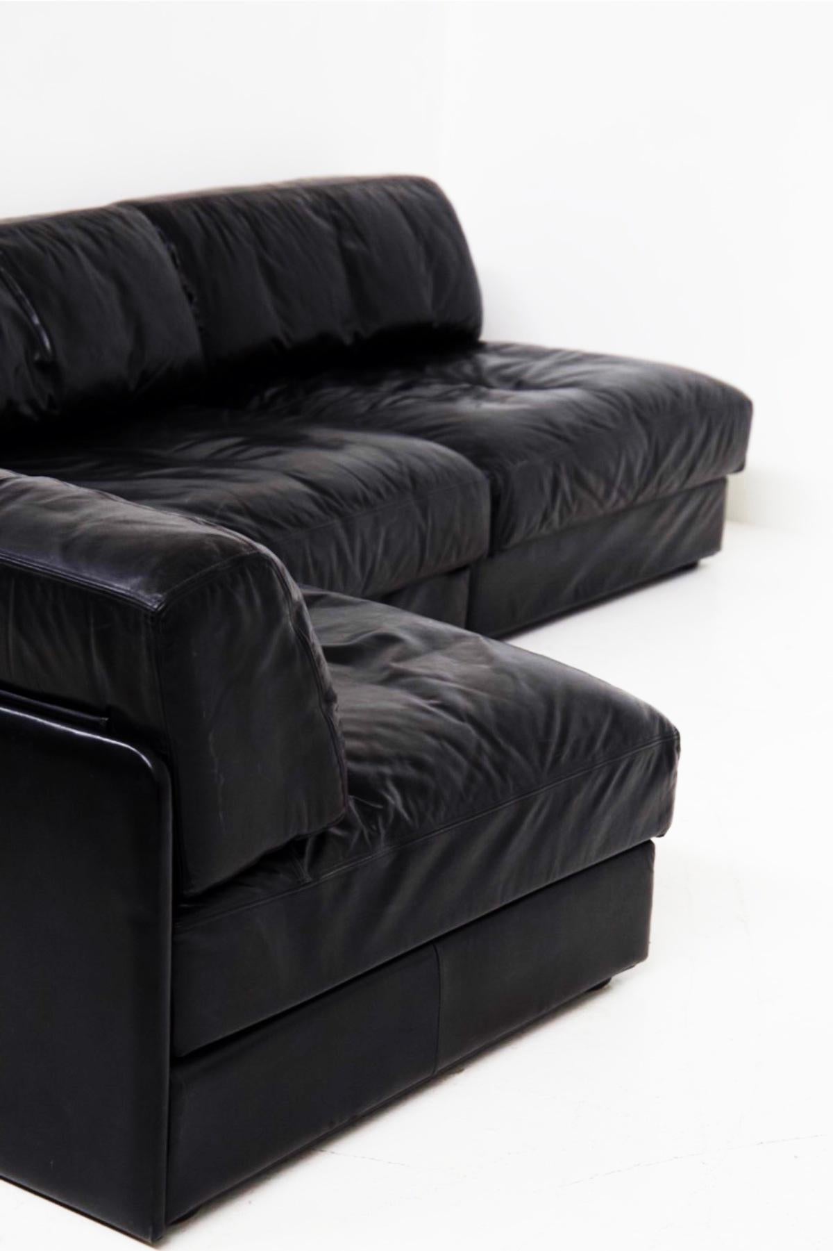Vintage Black Leather Sofa Ds76 Sofart 6