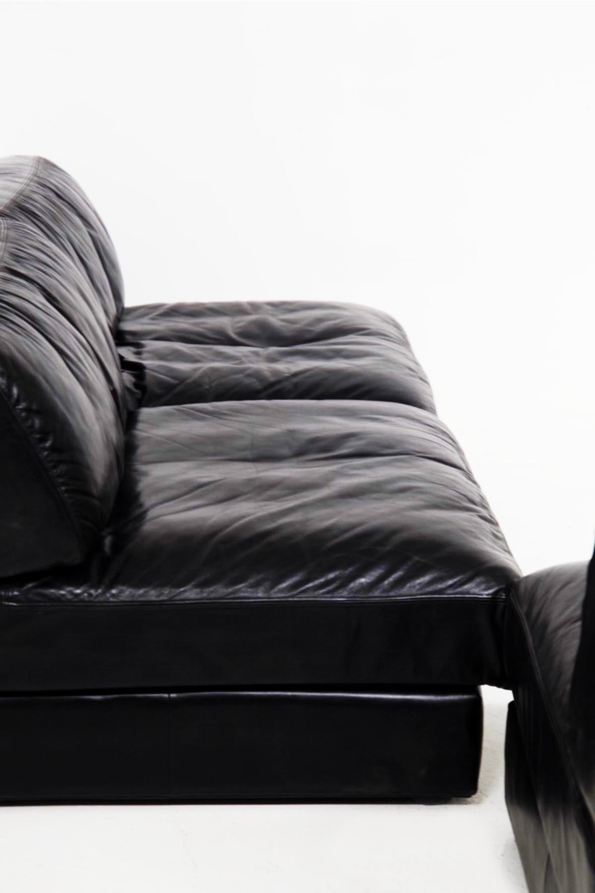 Vintage Black Leather Sofa Ds76 Sofart 9