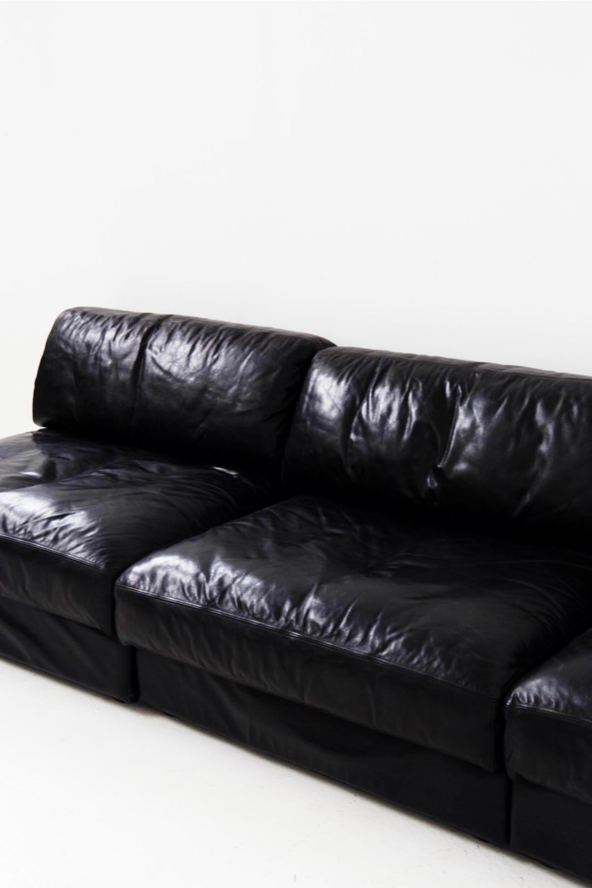 Vintage Black Leather Sofa Ds76 Sofart 11