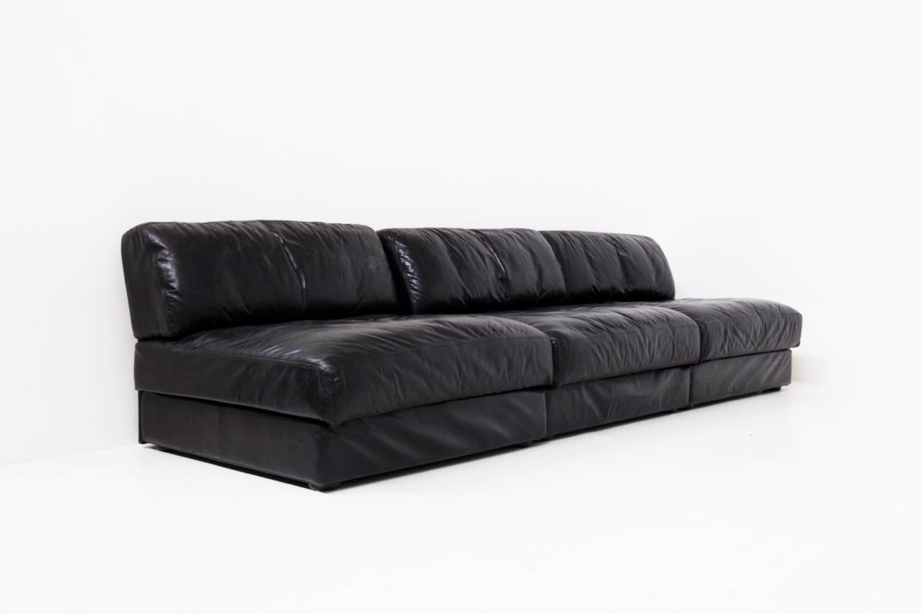 Vintage Black Leather Sofa Ds76 Sofart 12